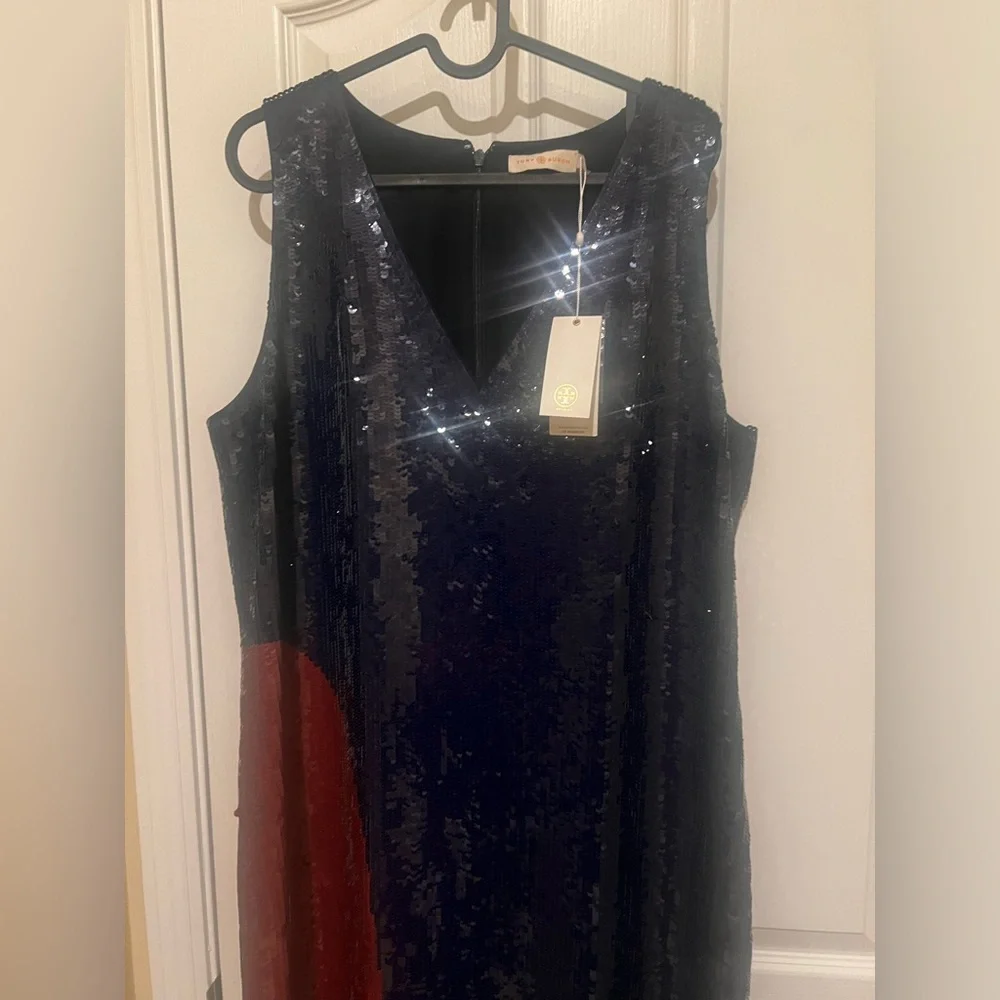 Tory Burch Ophelia Color Block Sequin Dress